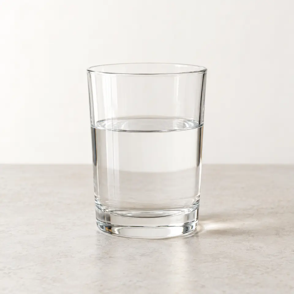Clear Drinking Glass Filled With Water