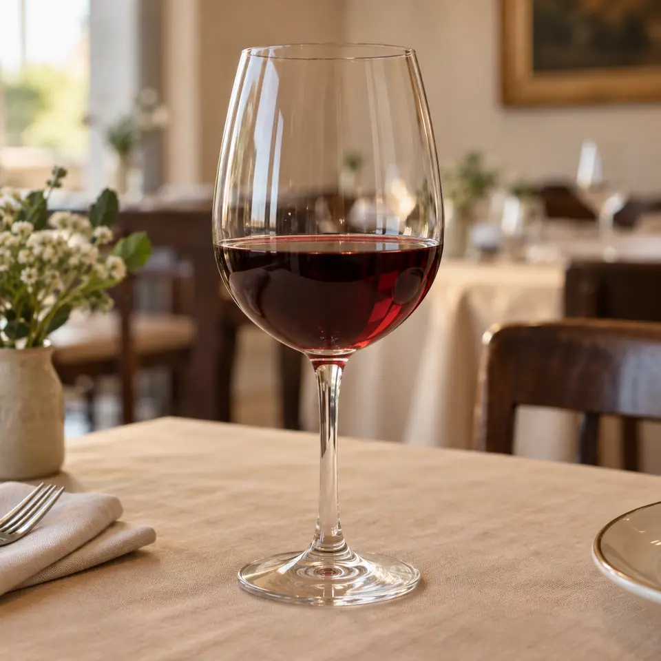 Two glasses of wine, red wine and white wine outdoor